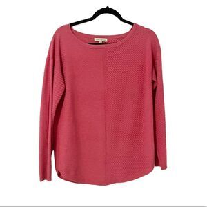 🟢Retrology Horizontal Stripe Knit Sweater Pink Rose Color Size M NWOT